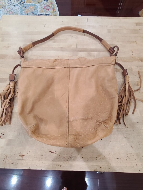 Lucky Brand Handbags - Lucky Brand Tan Hippie Leather Hobo Shoulder Bag